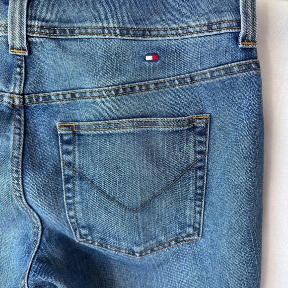 Tommy Hilfiger Hipster Bootcut Y2K Jeans Size 16 Medium Blue Snap Side Closure - Picture 4 of 13